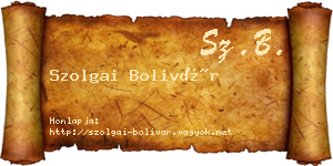 Szolgai Bolivár névjegykártya